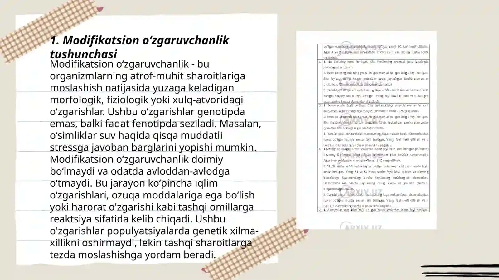 Modifikatsion oʻzgaruvchanlikni statistik usulda oʻrganish 3