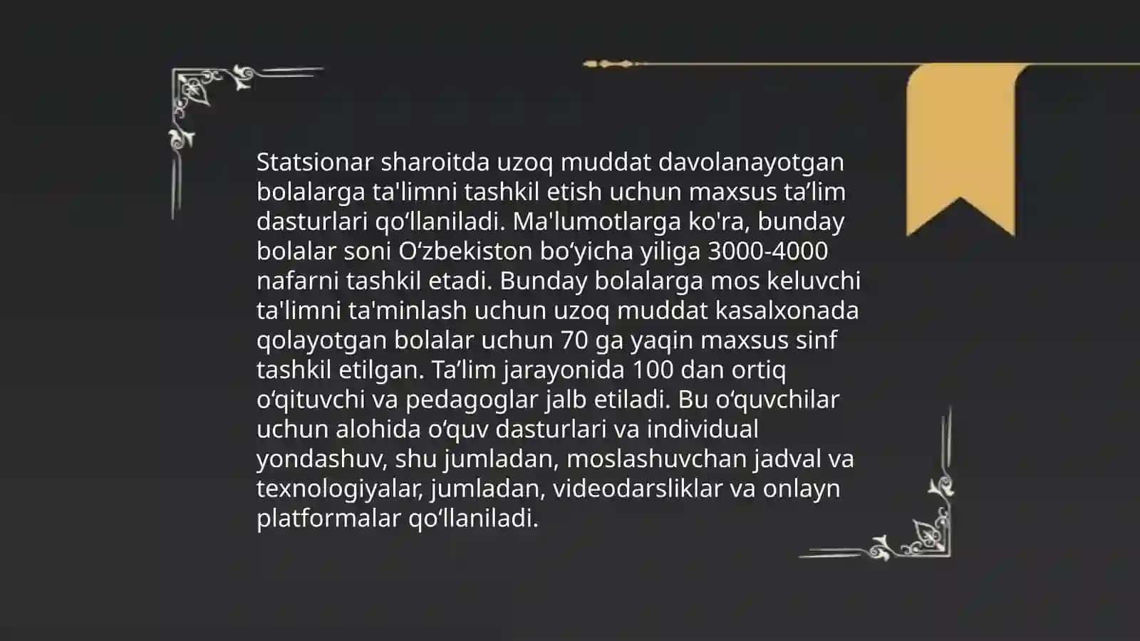 Davolash-profilaktika muassasalarida uzoq muddat davolanishga muhtoj bolalarga ta'lim 3