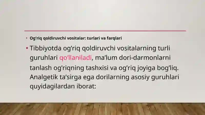 Analgeziya qiladigan vositalar 3