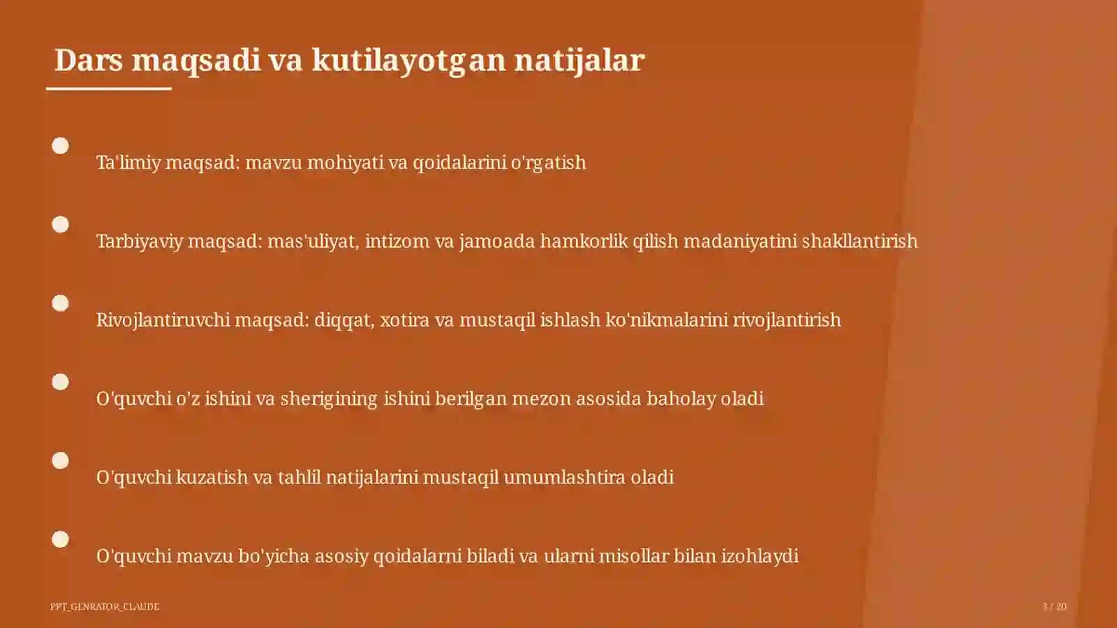Saf mashqlari va tartib qoidalari (1-sinf) 3