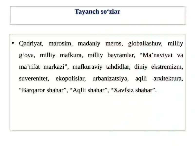MUSTAQILLIK YILLARIDA O‘ZBEKISTONDAGI MAʼNAVIY VA MADANIY TARAQQIYOT 3