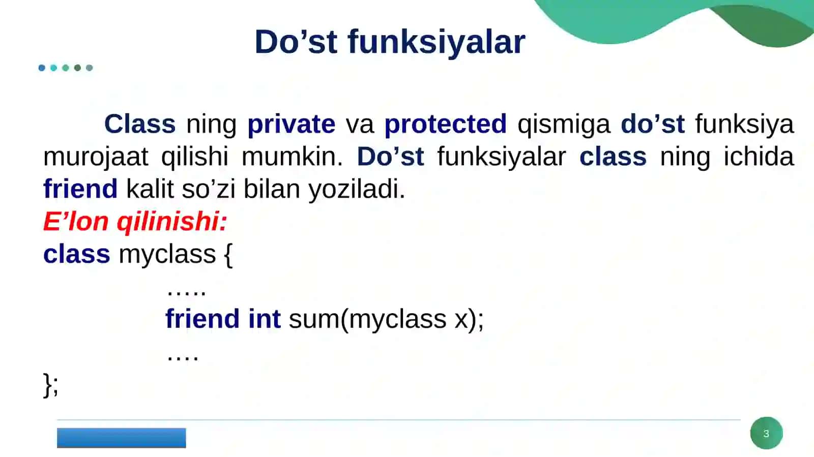 Konstruktorlar va destruktorlar 3