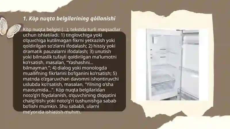 Kòp nuqta vergul belgilarining qòllanishi 3