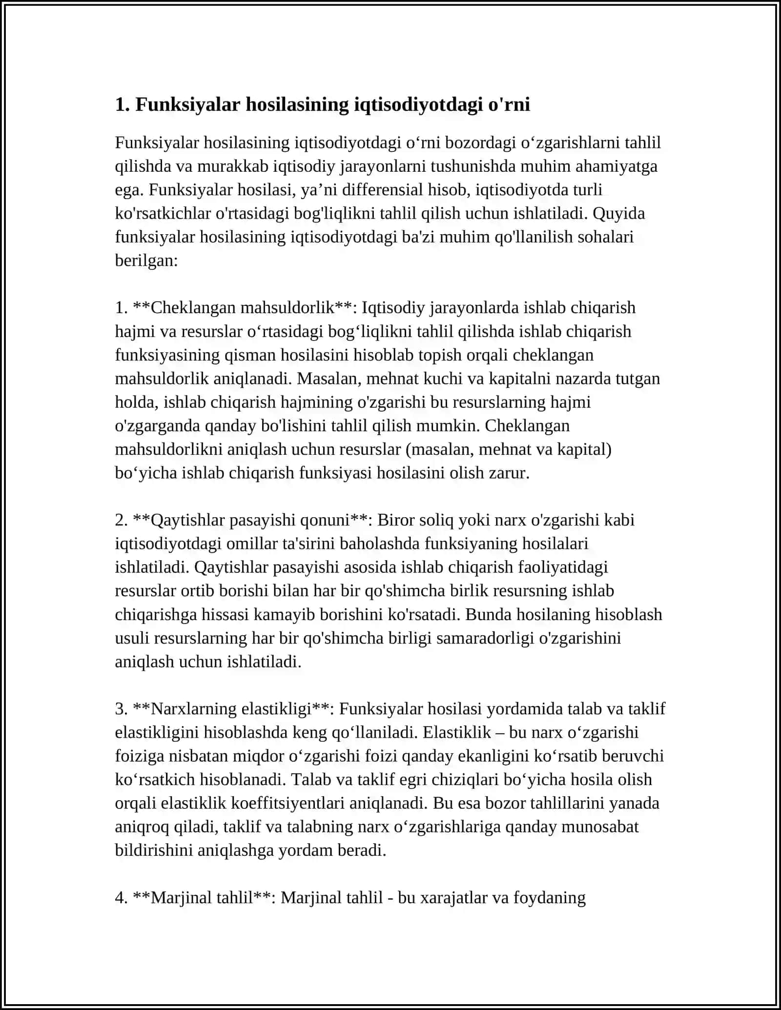 FUNKSIYA HOSILASINING IQTISODIYOTDAGI MOHIYATI 3
