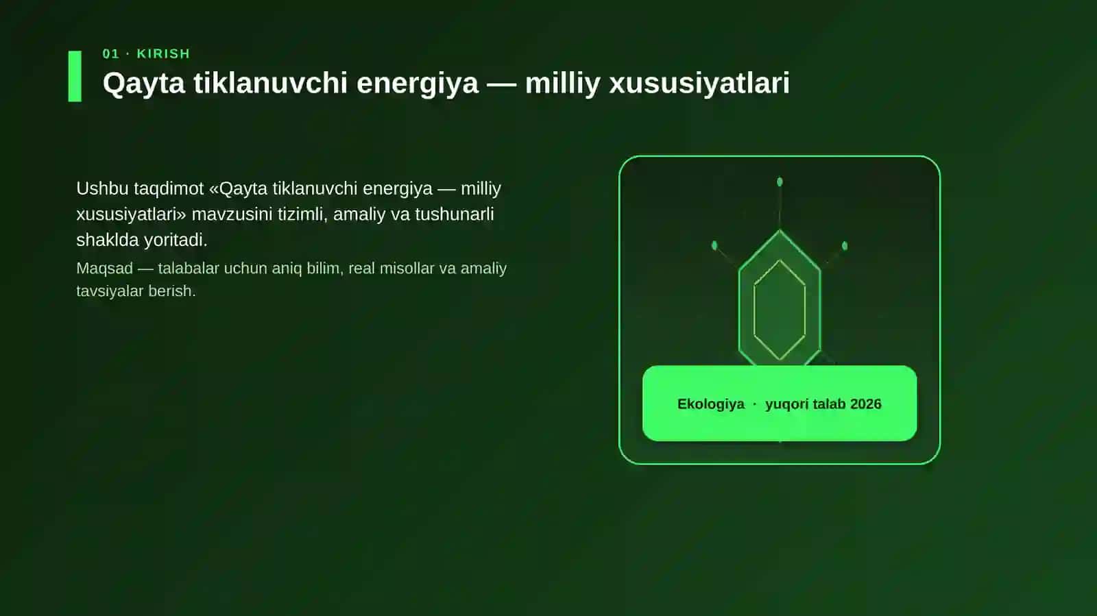 Qayta tiklanuvchi energiya — milliy xususiyatlari 3