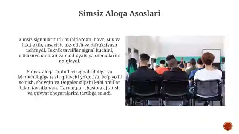 Simsiz axborot oʻtkazish muxiti va ularning texnik koʻrsatkichlari 3