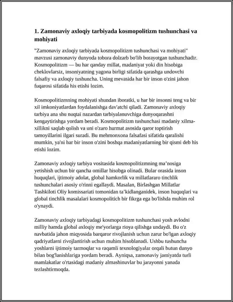 ZAMONAVIY AXLOQIY TARBIYADA KOSMOPOLITIZIMGA MOYILLIK 3