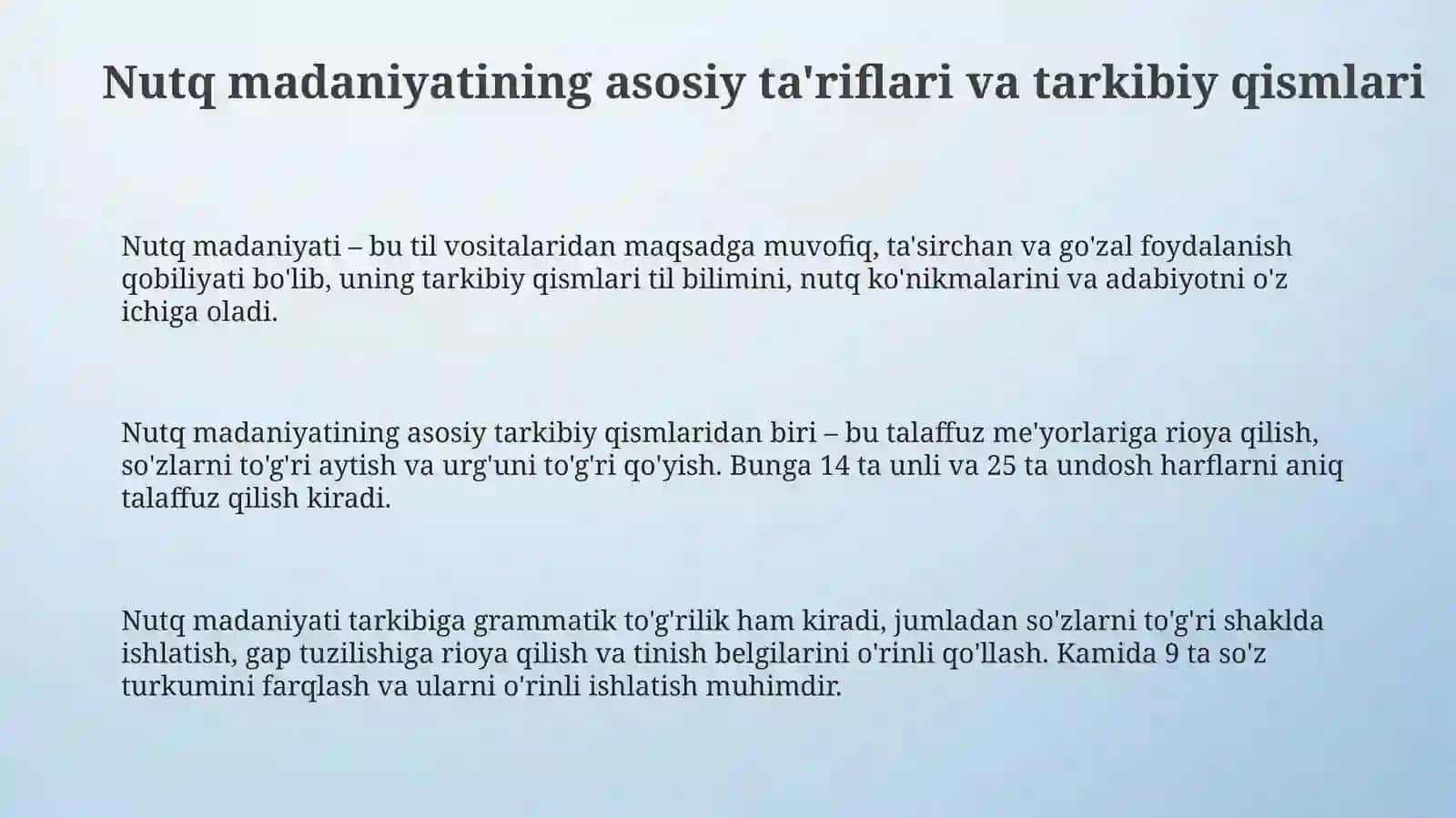 Nutq madaniyatining asosiy xususiyatlari 3
