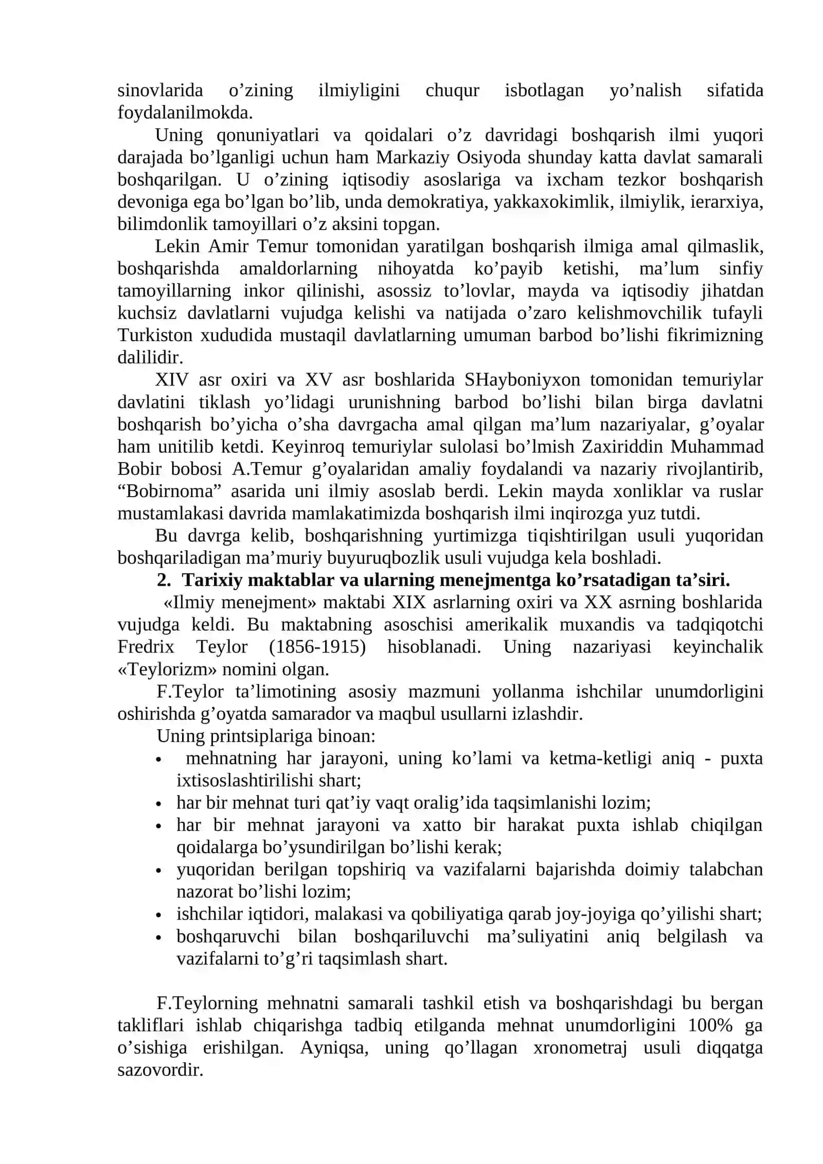 Menejment nazariyasi va amaliyotining rivojlanishi 3