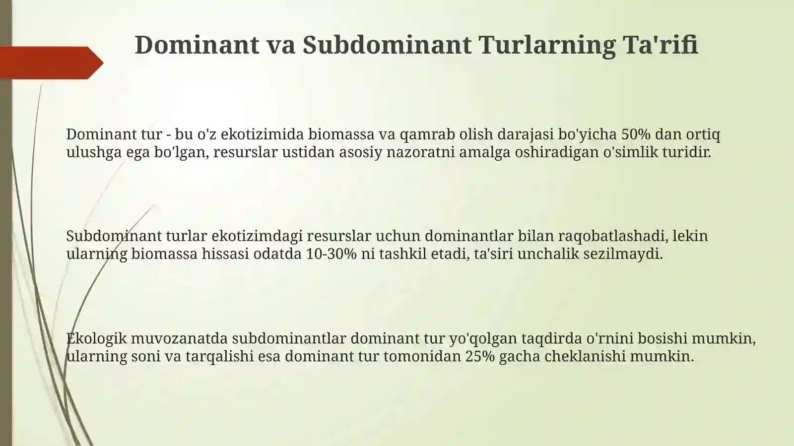 Dominant va Subdominant Turlarni Oʻrganish 3