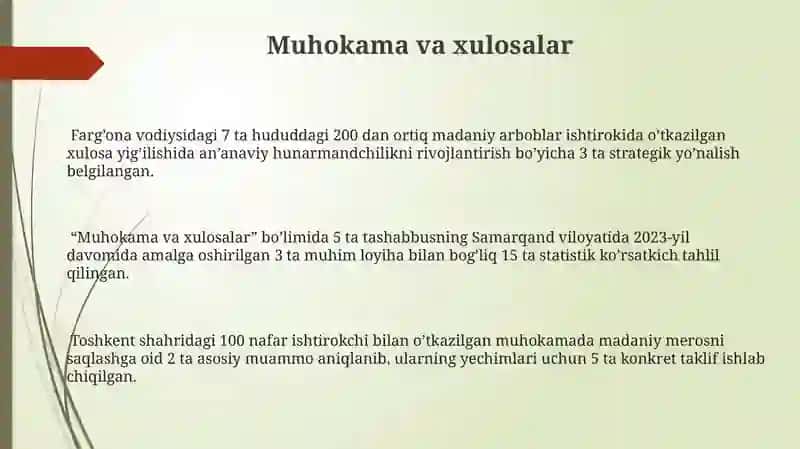 Muhokama va xulosalar 3