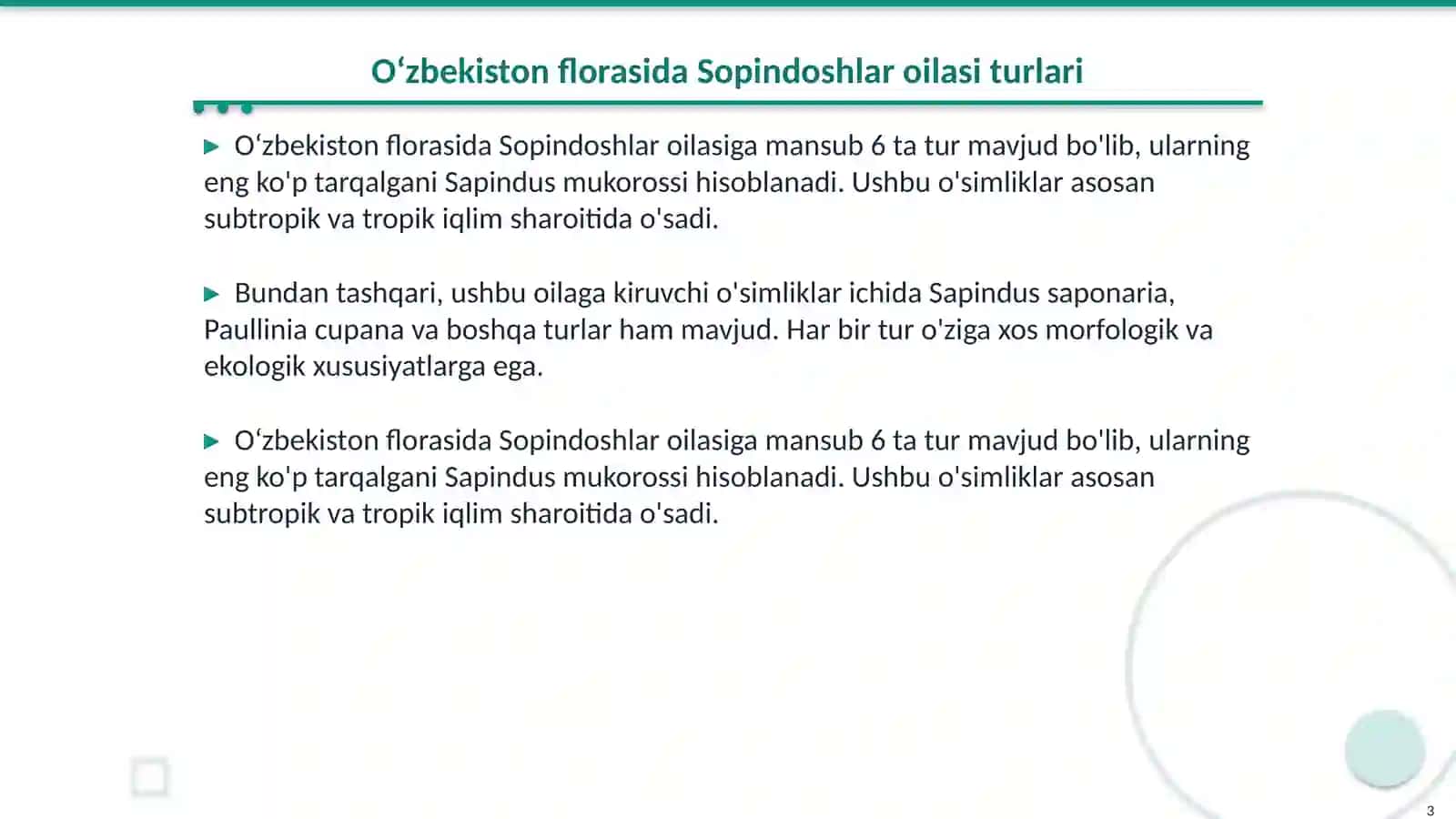 Oʻzbekiston florasida Sopindoshlar (Sopindaceae Juss) oilasi 3