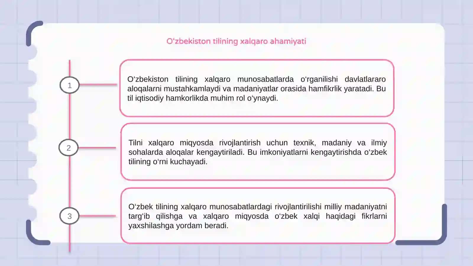 O‘ZBEK TILINING XALQARO MUNOSABATLARDA O‘RGANILISHI 3