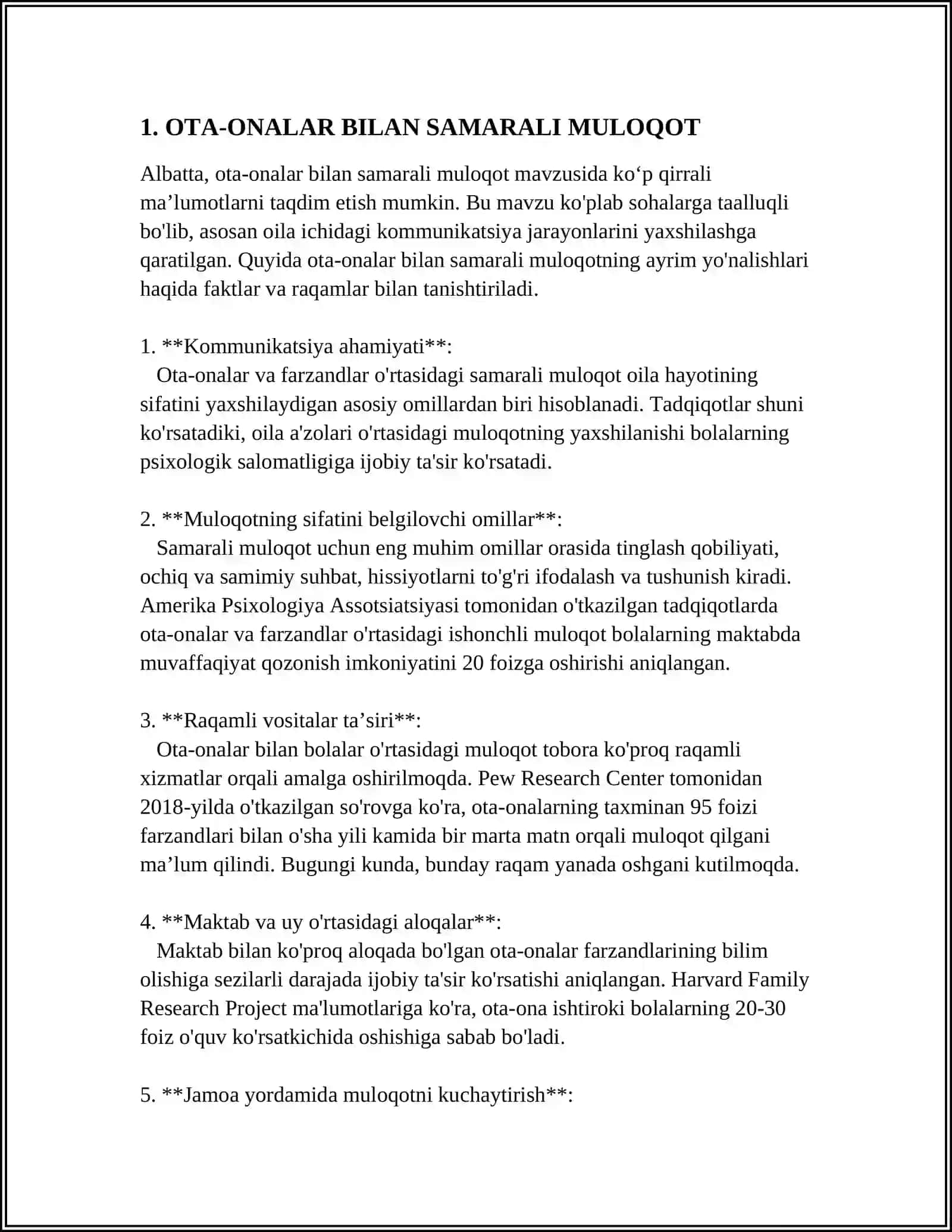 OTA-ONALAR BILAN SAMARALI MULOQOT 3