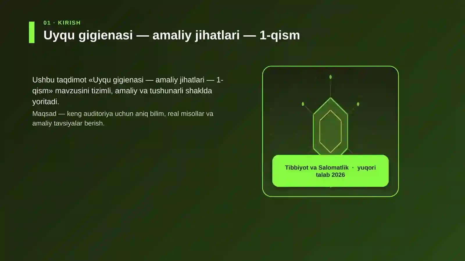 Uyqu gigienasi — amaliy jihatlari — 1-qism 3