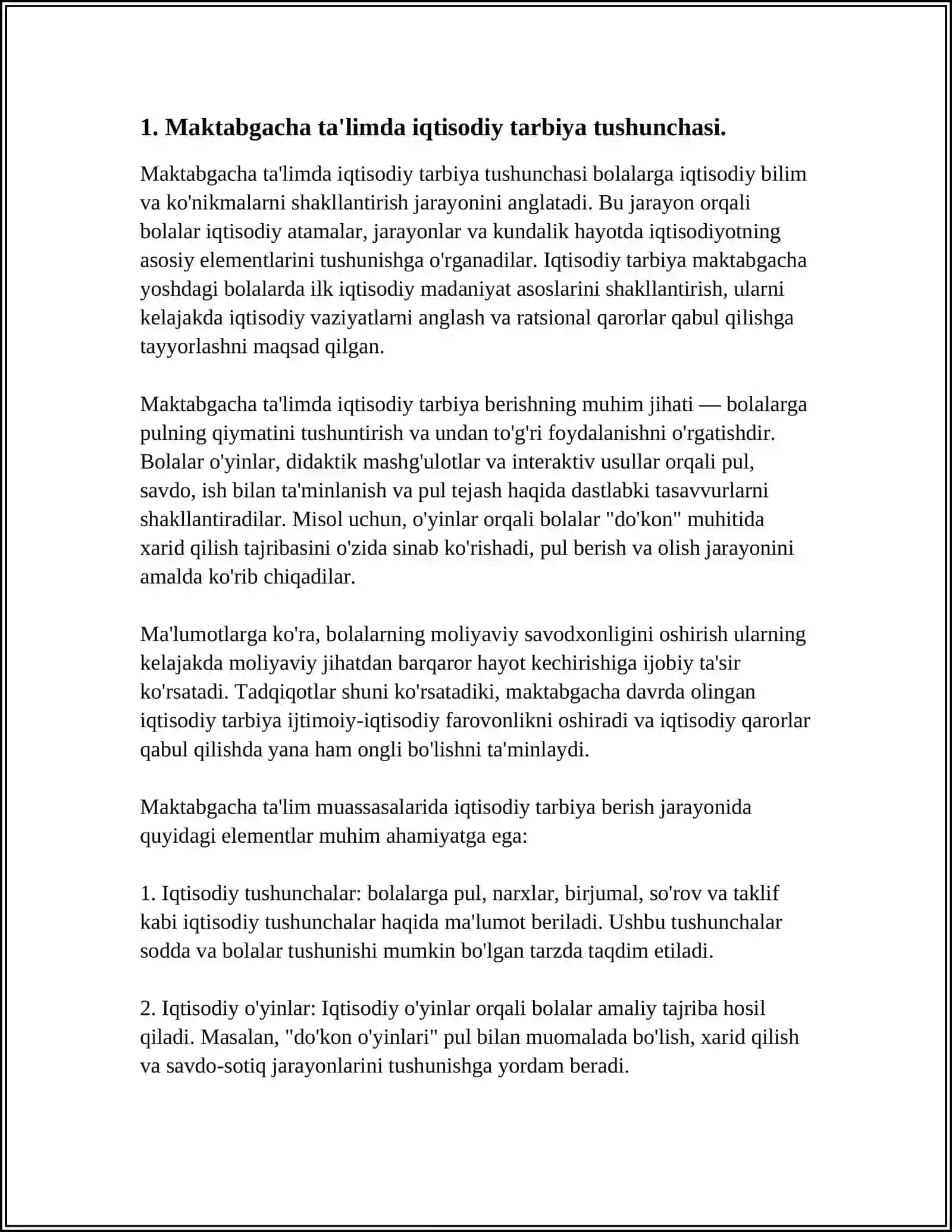 MAKTABGACHA HALIMA TASHKILOTLARIDA IQTISODIY TARBIYANI TASHKIL QILISH 3