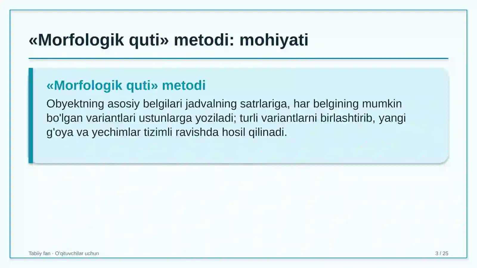 tabiiy fan darslarida morfologik quti metodidan foydalanish 9432 3