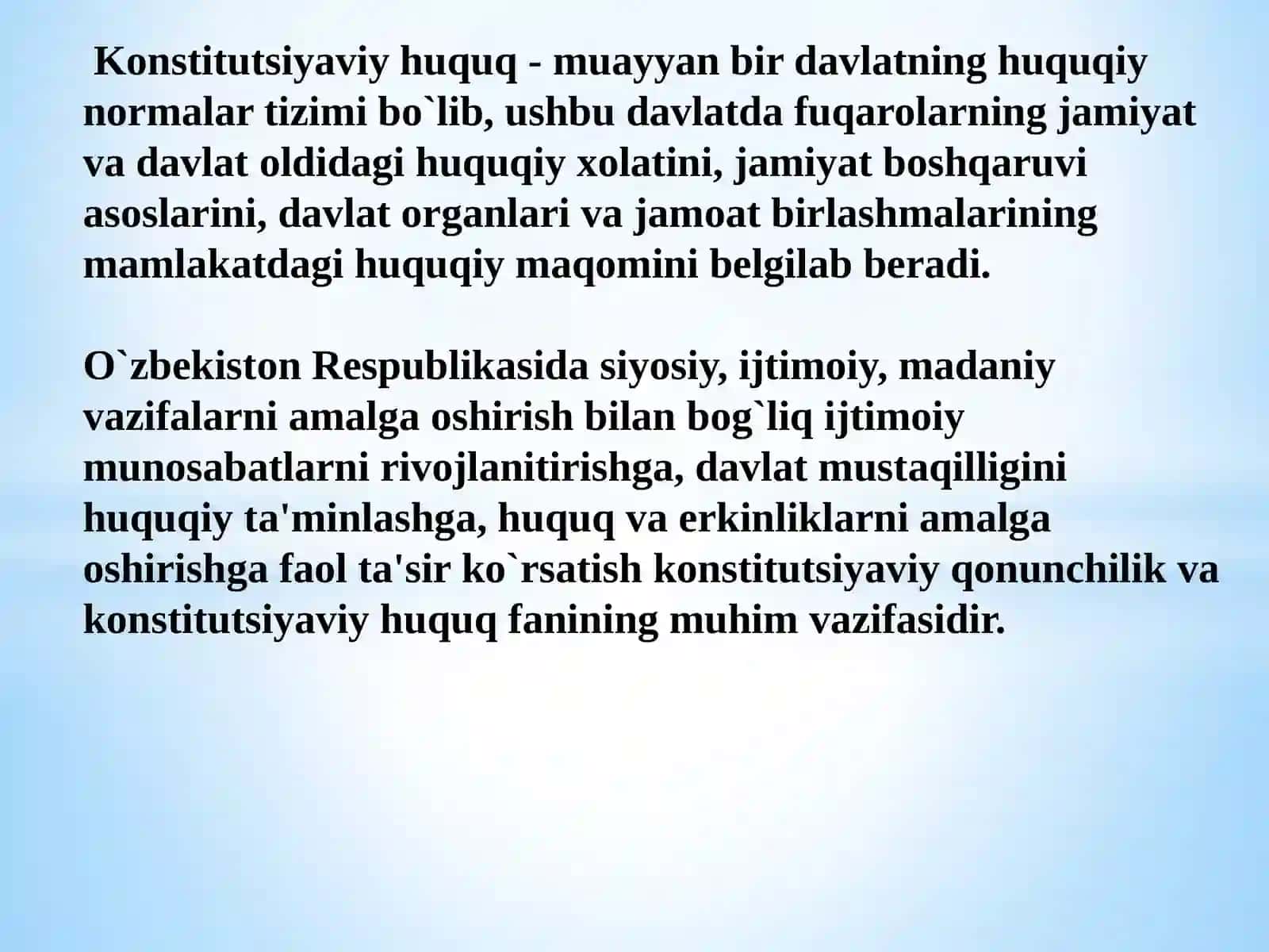 Kosntitutsiyaviy huquq tushunchasi predmeti vazifasiu va manbalari 3