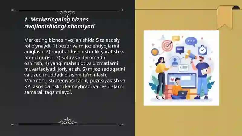 Marketingning biznes rivojlanishidagi ahamiyati 3