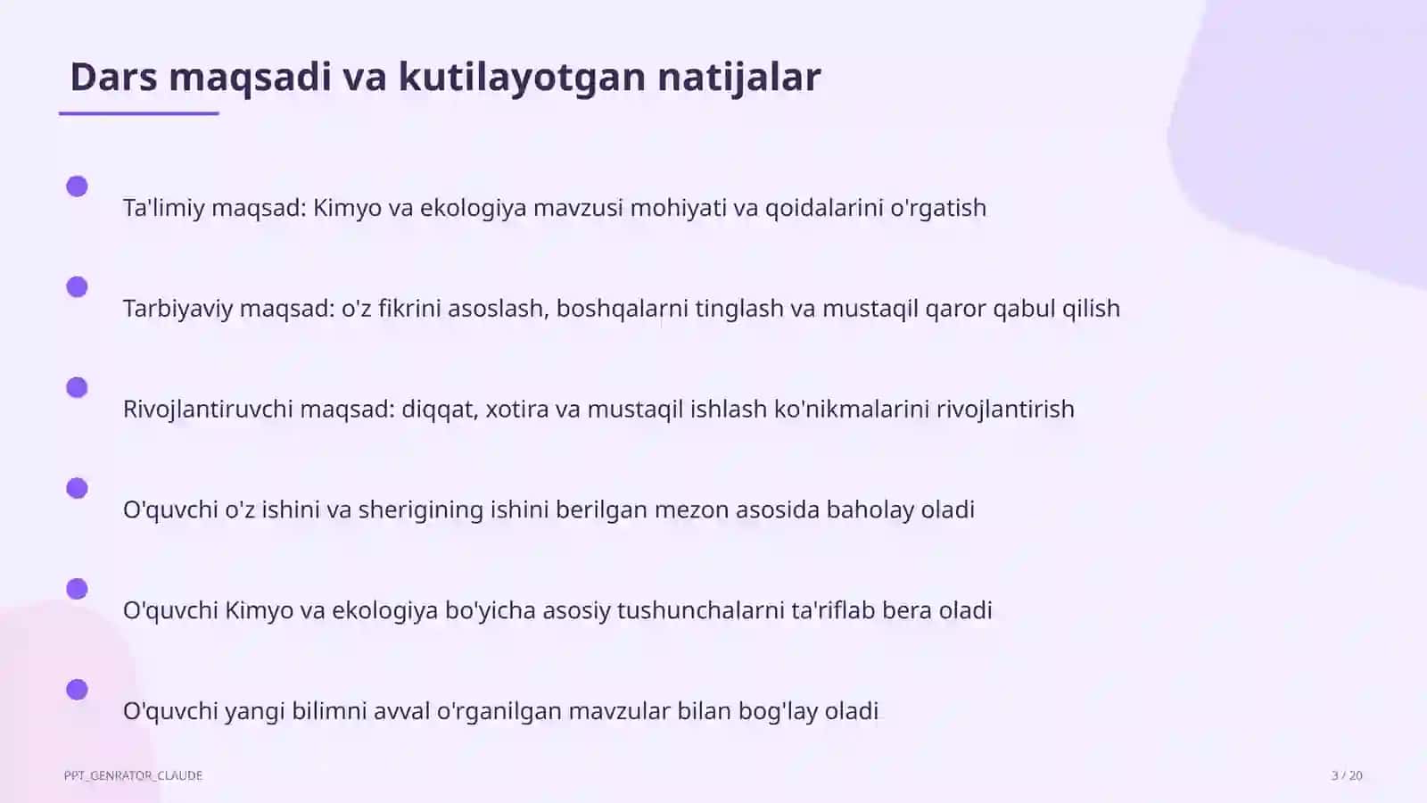 Kimyo va ekologiya (11-sinf) 3