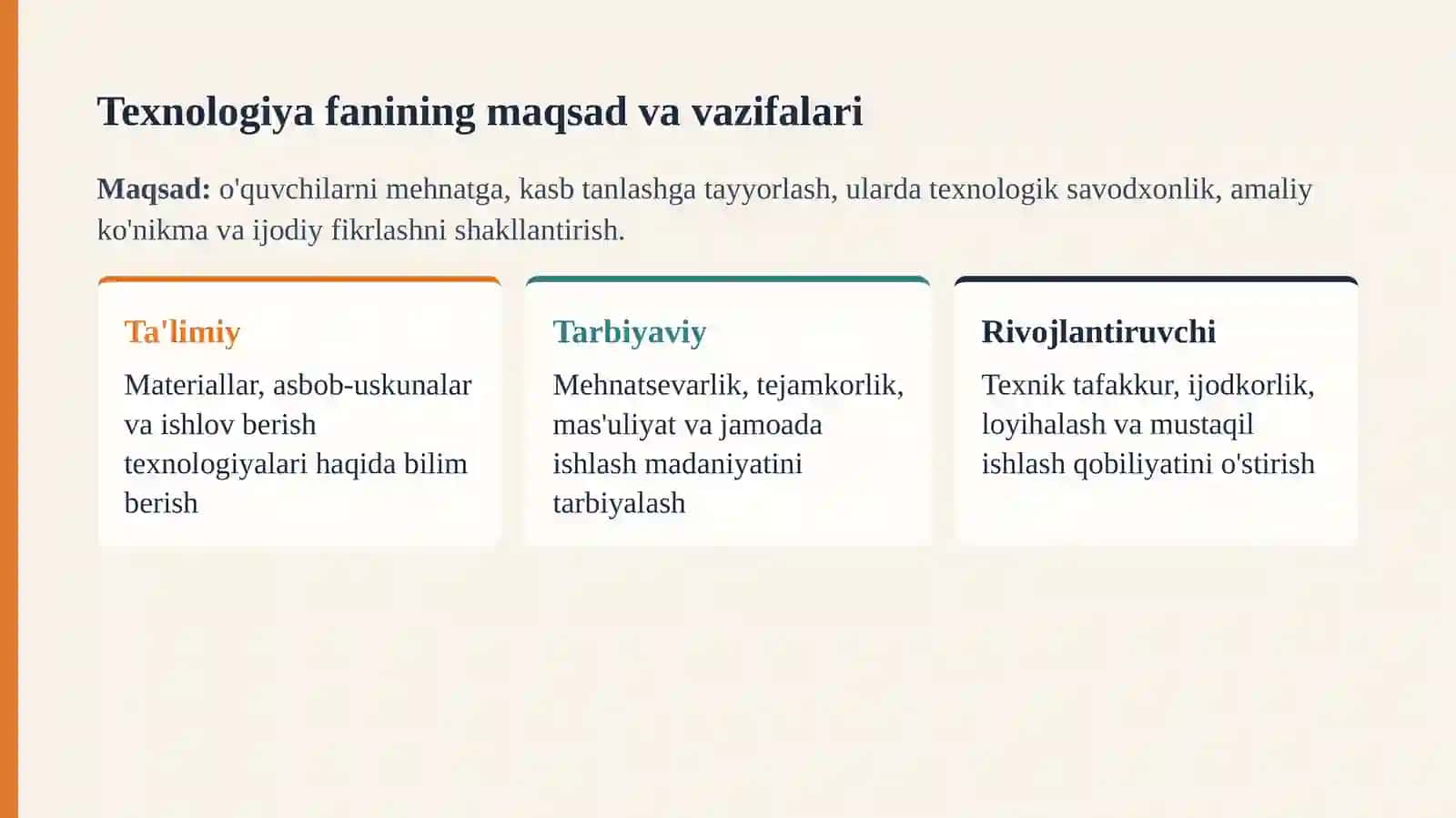 TEXNOLOGIYA DARSLARINI TASHKIL ETISH SHAKLLARI VA ULARNING DIDAKTIK XUSUSIYATLARI 3