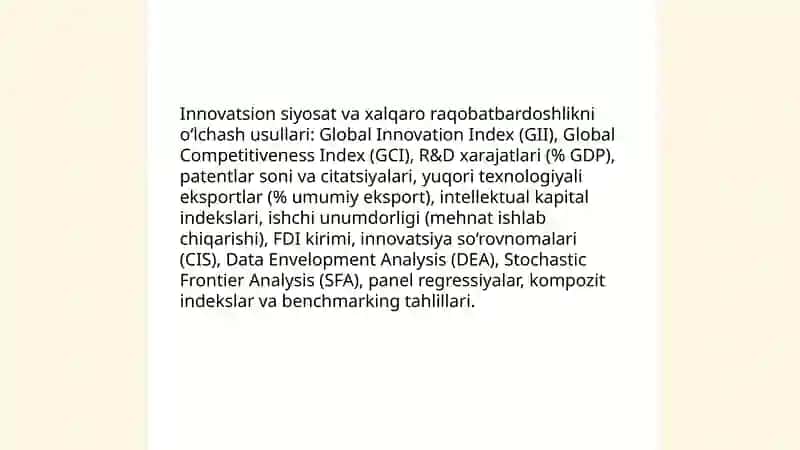 Mamlakatning xalqaro raqobatbardoshligiga innovatsion siyosatining tasiri 3