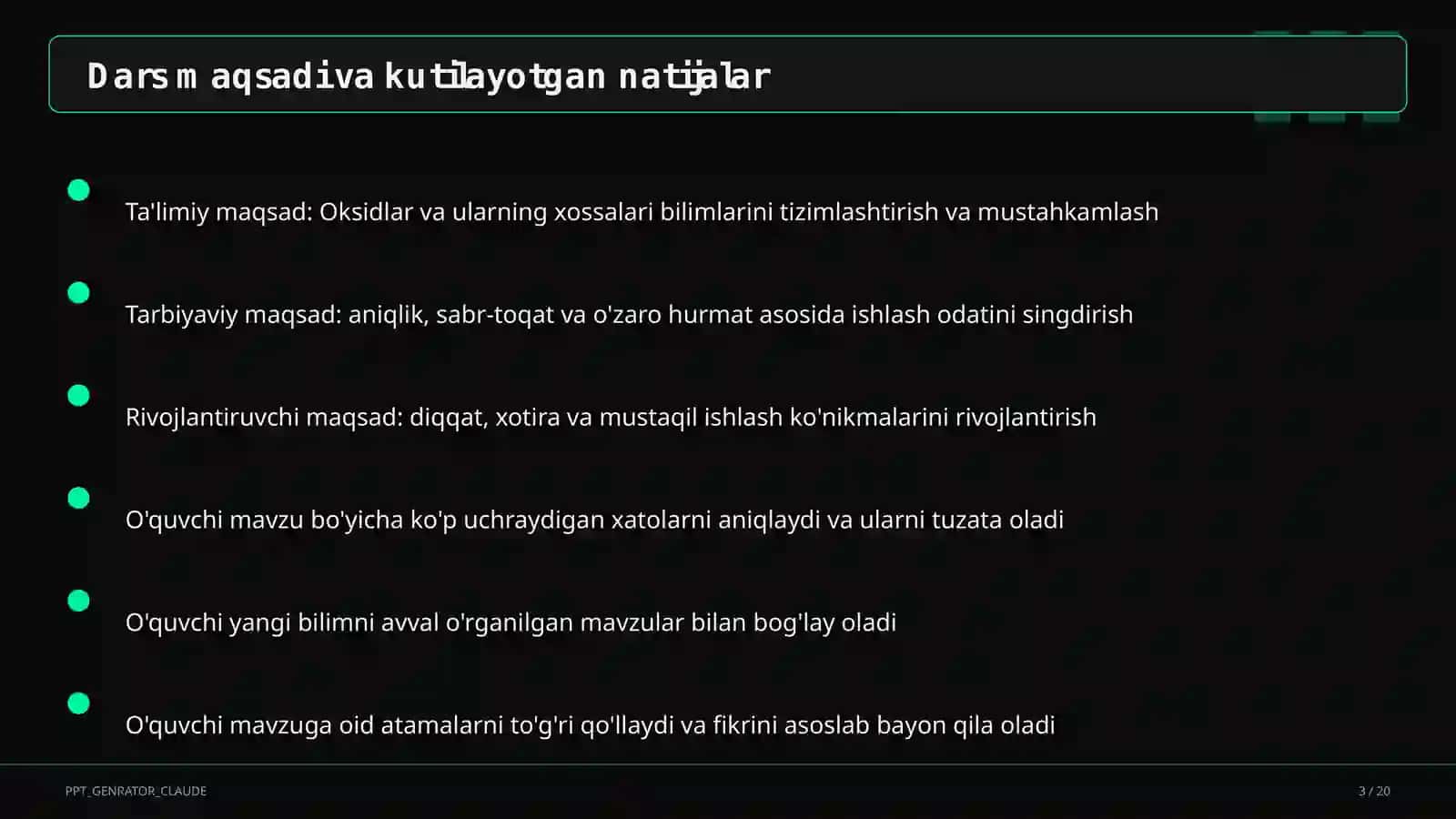 Oksidlar va ularning xossalari (8-sinf) 3