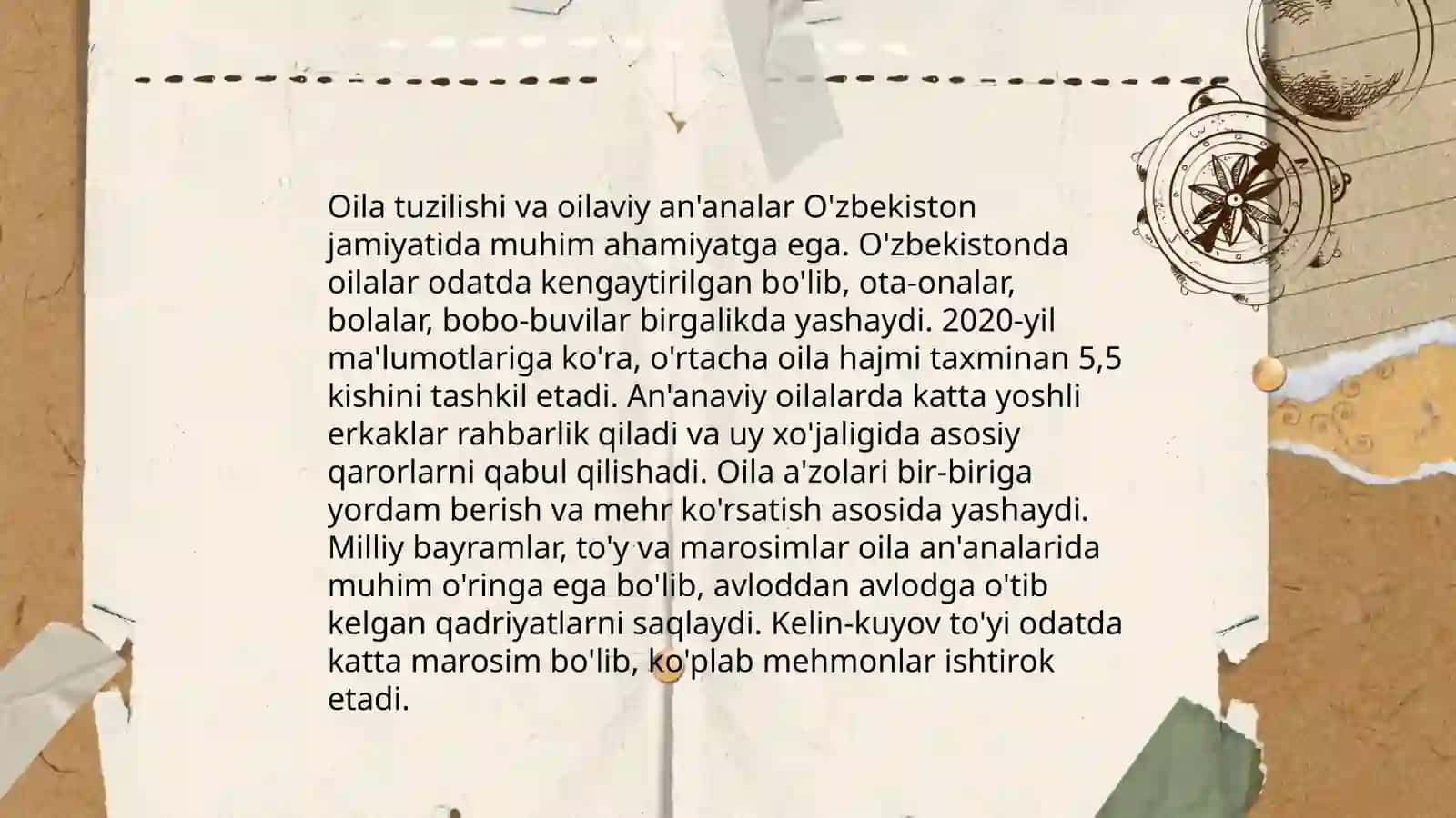 O'zbek oilasidagi urf-odat va marosimlar. Oila odobnomasi 3