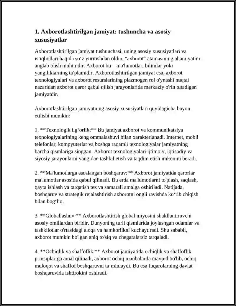 Axborotlashtirilgan jamiyat va uning istiqbollari 3