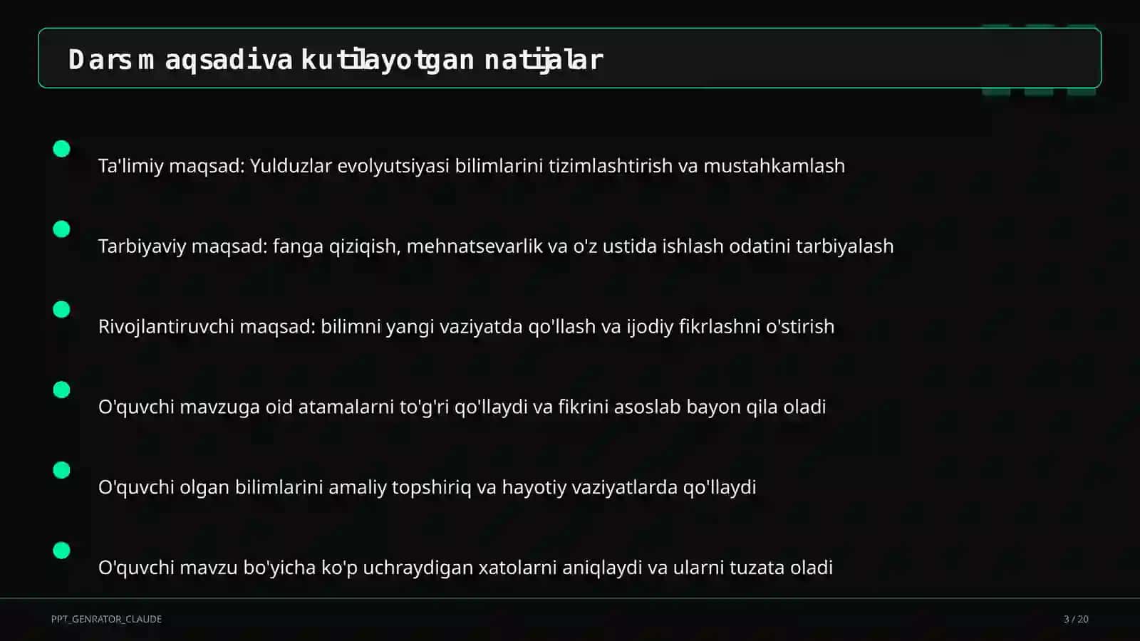 Yulduzlar evolyutsiyasi (11-sinf) 3