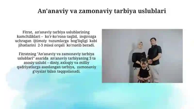 Fitrat asarlarida oilaviytarbiyamasalalari 3
