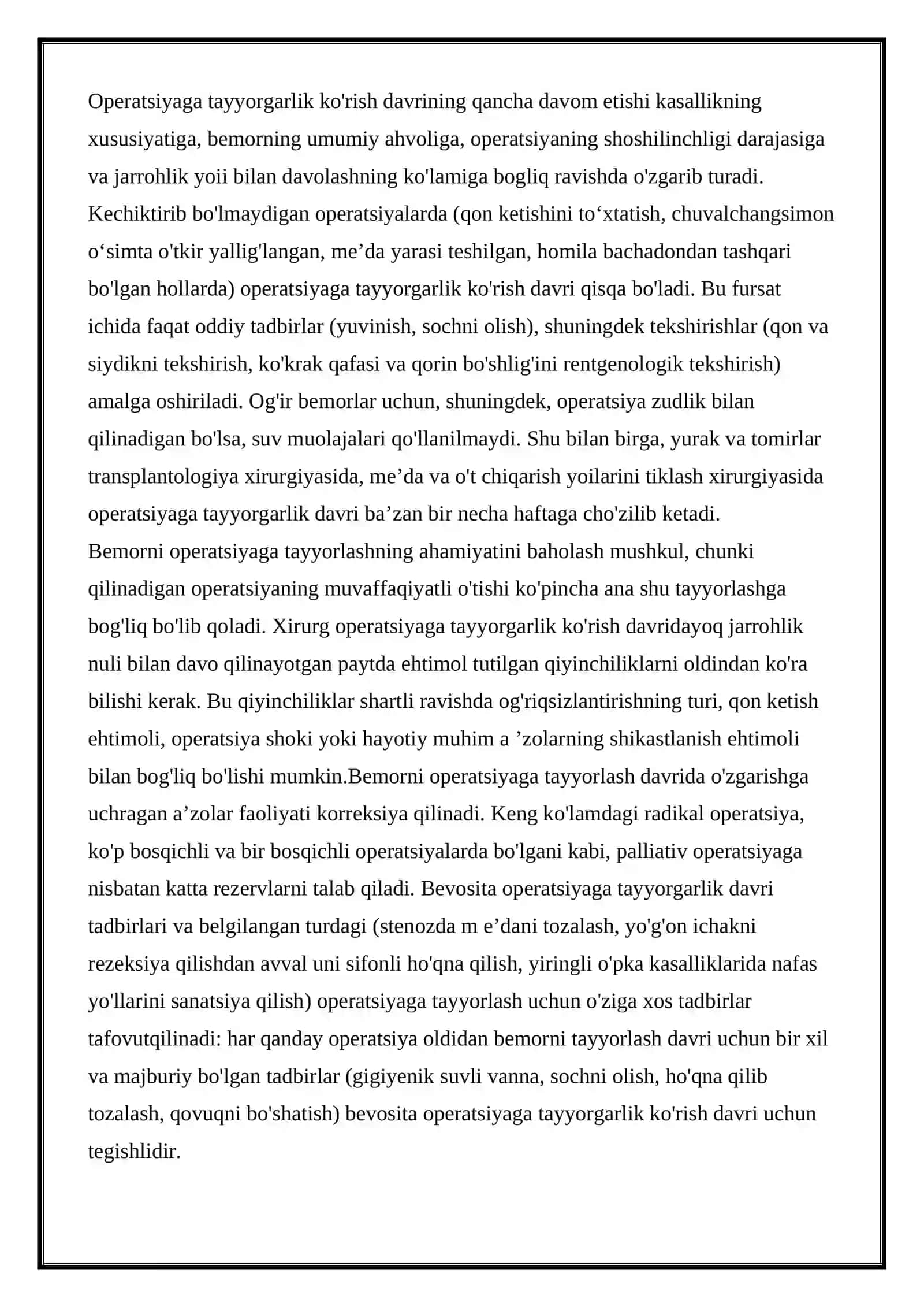XIRURGIYA BO’LIMIDAGI ISHLAR 3