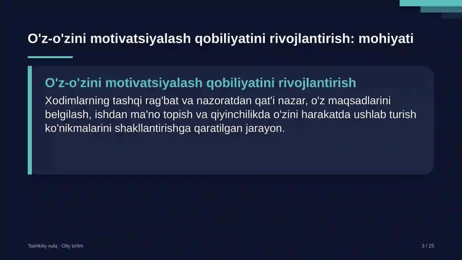 suyultirilgan gaz ishlab chiqarishda xodimlarning o'z o'zini motivatsiyalash qobiliyatini rivojlantirish 5585 3