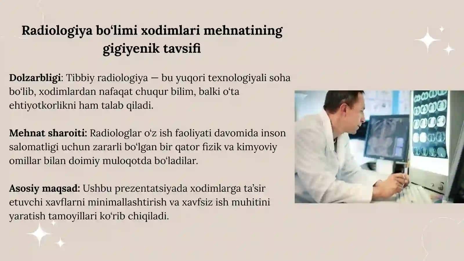 Radiologlar mehnat gigiyenasi 3