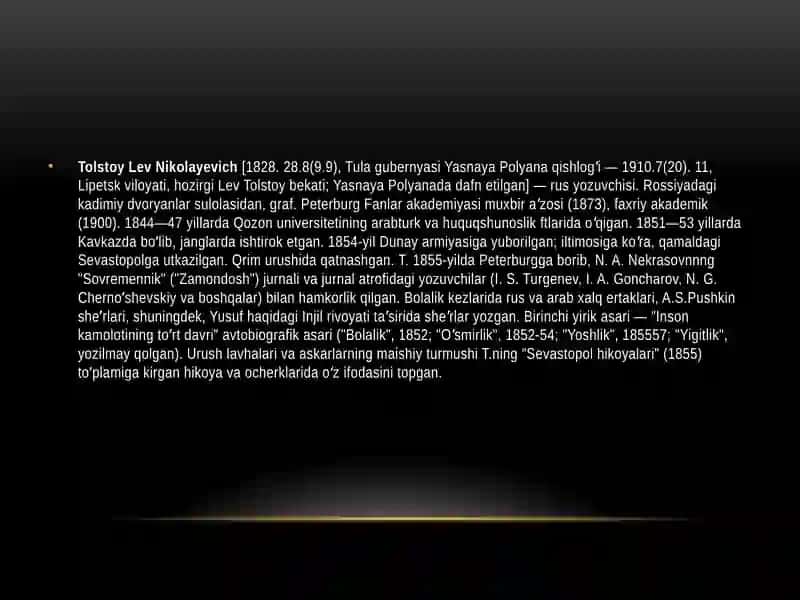 Lev Tolstoyning "Iqrornoma" asaridagi diiniye t'iqlarning yahlilqilishi 3
