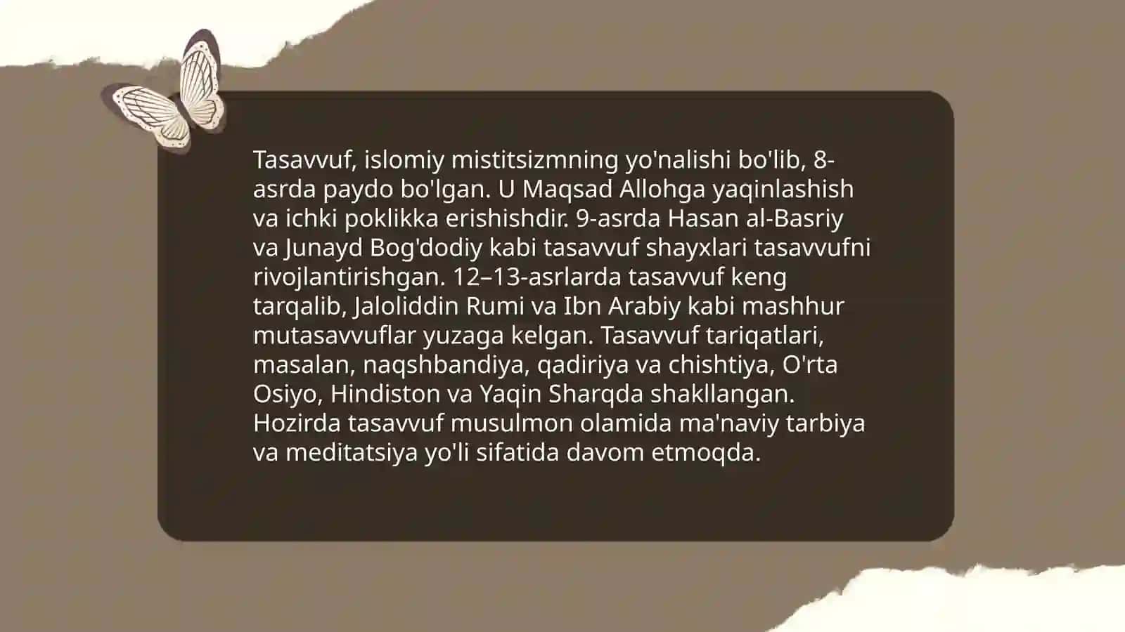Tasavvuf tariqati va maʼnaviyat 3