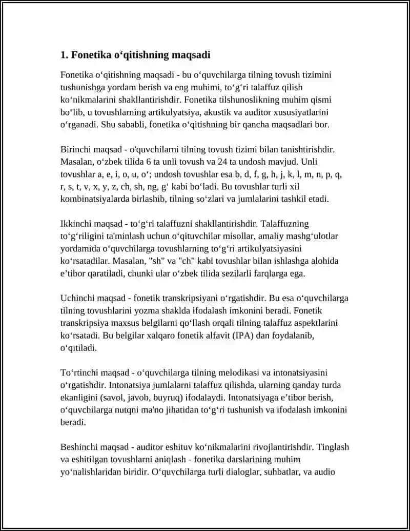 Fonetika o‘qitishning maqsadi, vazifasi va tamoyillari 3