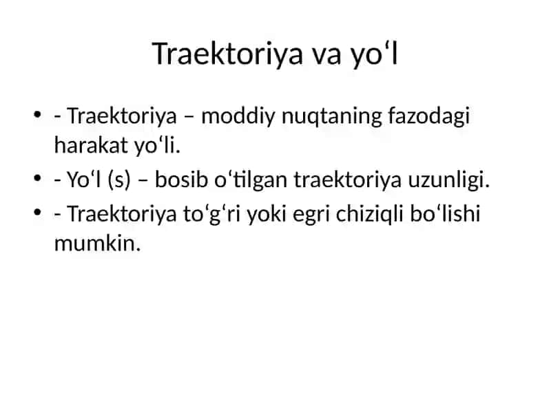 Moddiy nuqta kinematikasi 3