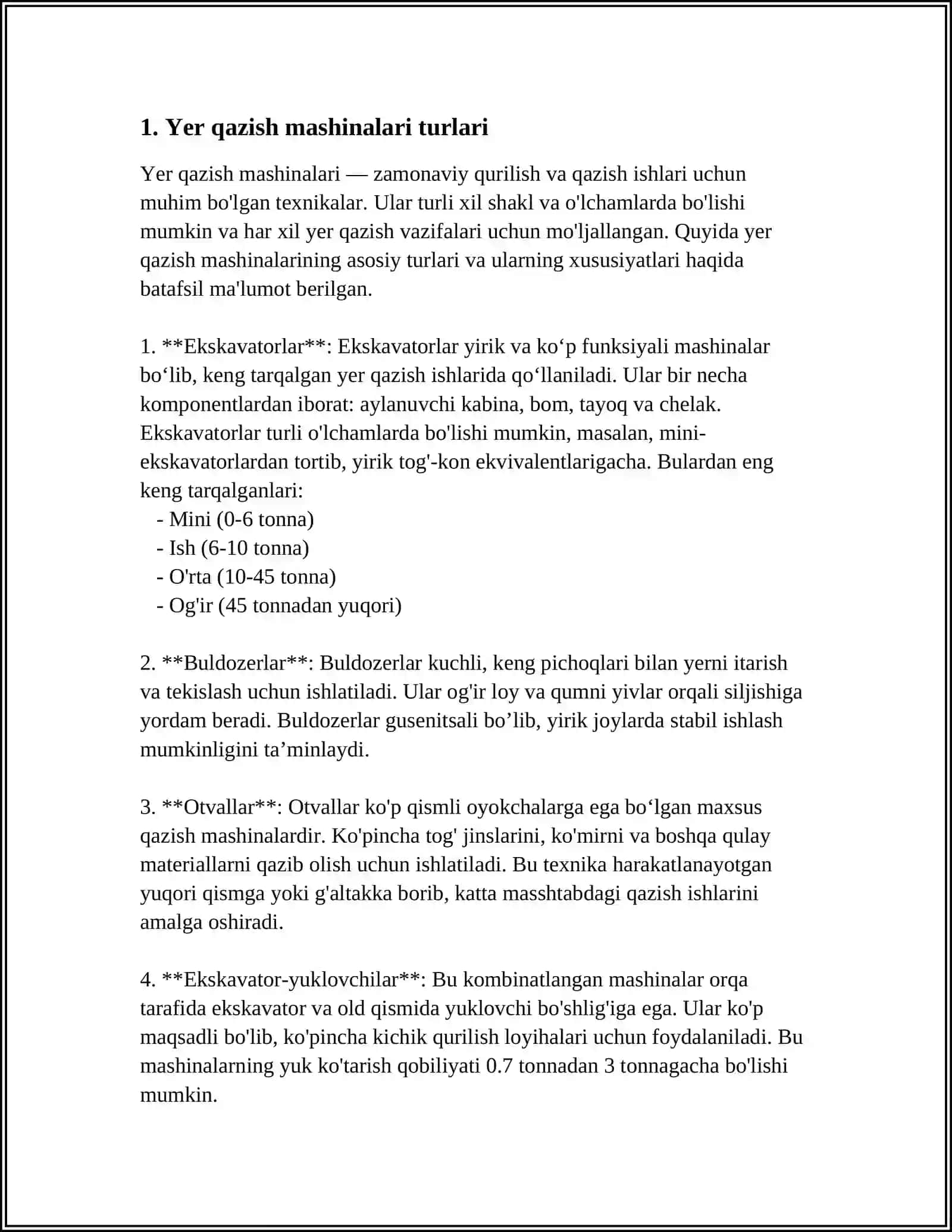 YER QAZISH TASHISH MASHINALARI AVTOMOBIL YOL QURILISHIDA QOLANISHIE 3