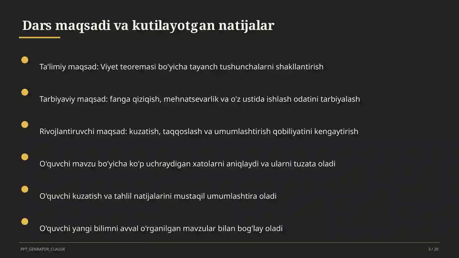 Viyet teoremasi (8-sinf) 3
