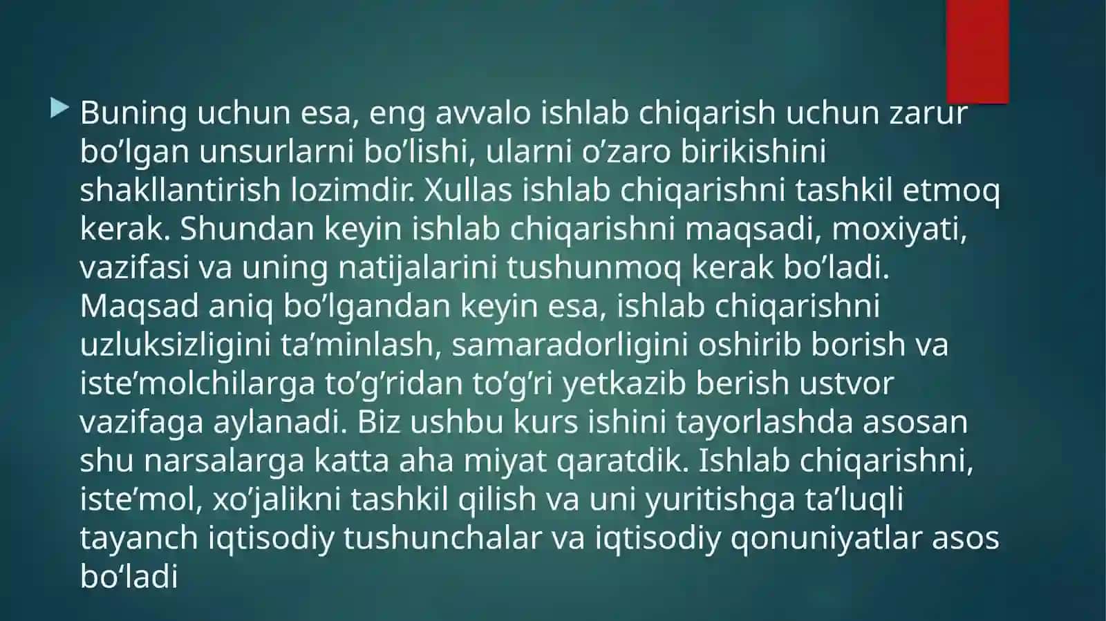 Ishlab chiqarish imkoniyatlari 3