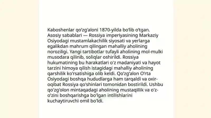 Kaboshenlar qózg'aloni 3
