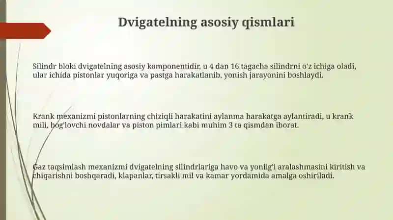 Dvigatelning tuzilishi 3
