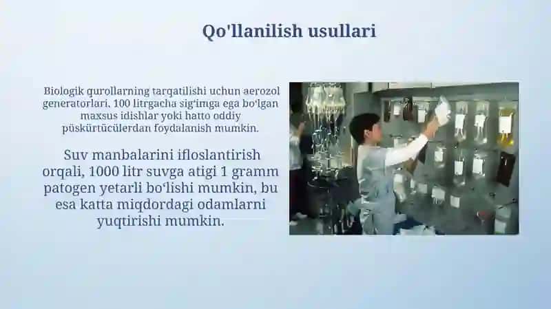 Biologik qurol turlari va ularning qollash usullari 3