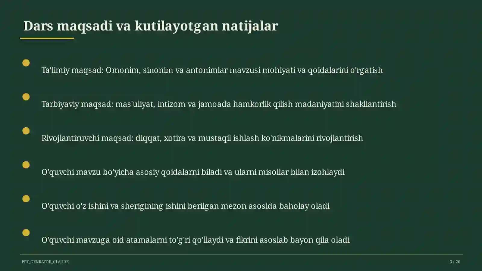 Ona tili (5–11) — metodik birlashma uchun 3