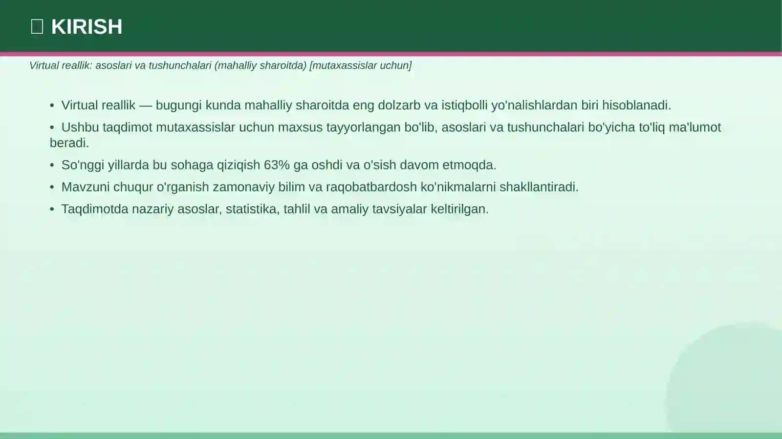 Virtual reallik: asoslari va tushunchalari (mahalliy sharoitda) [mutaxassislar uchun] 3