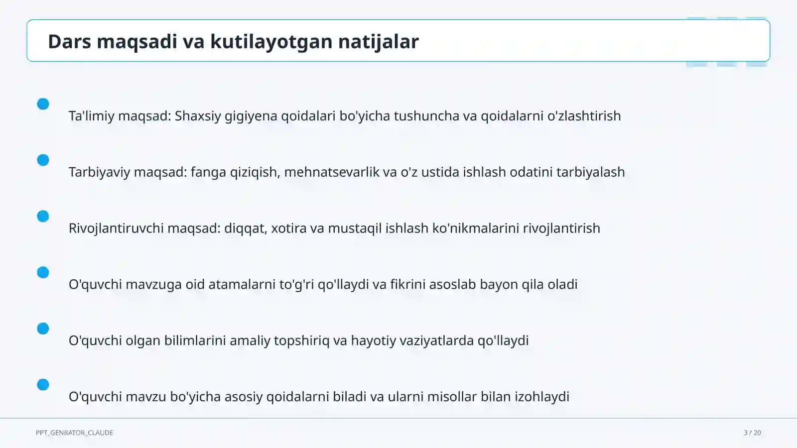 Shaxsiy gigiyena qoidalari (1-sinf) 3