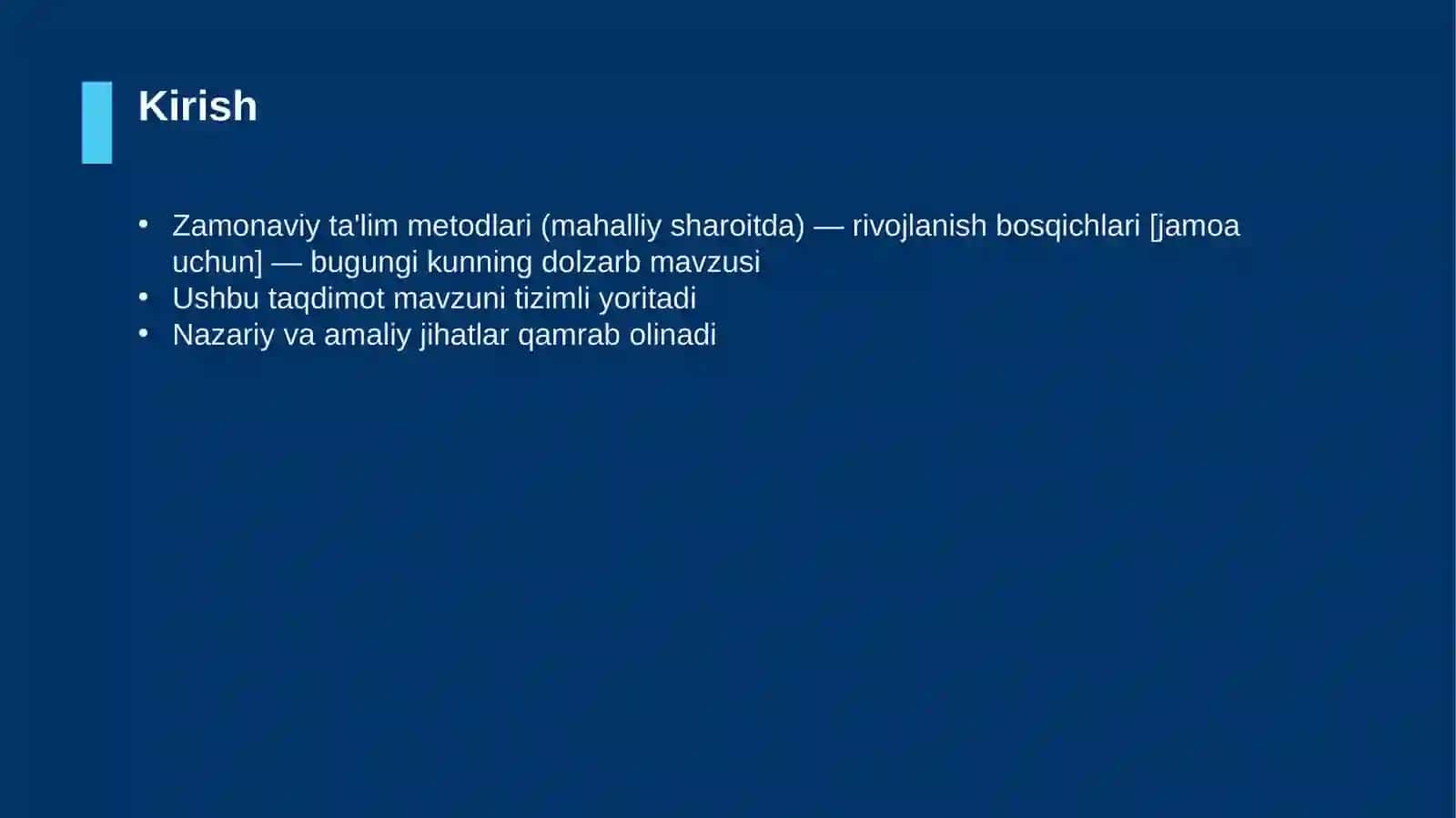 Zamonaviy ta'lim metodlari (mahalliy sharoitda) — rivojlanish bosqichlari [jamoa uchun] 3