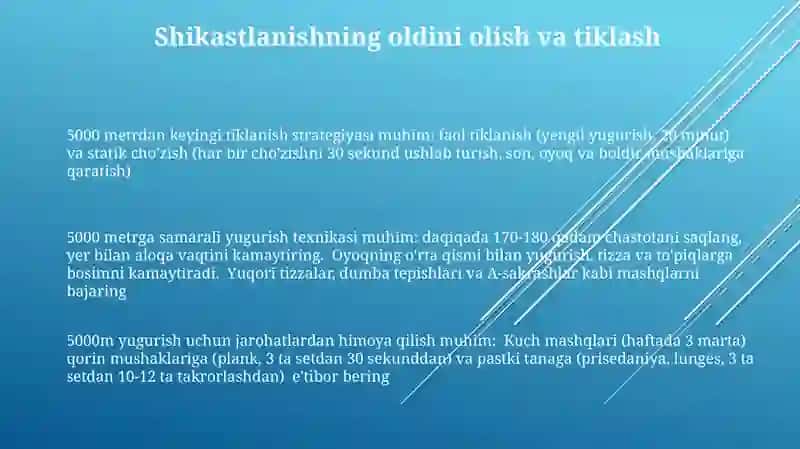 Uzoq masofaga yugurish texnikasi 3
