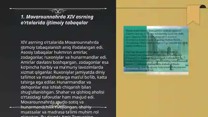XIV asrning o‘rtalarida Movarounnahrda ijtimoiy-siyosiy vaziyat 3